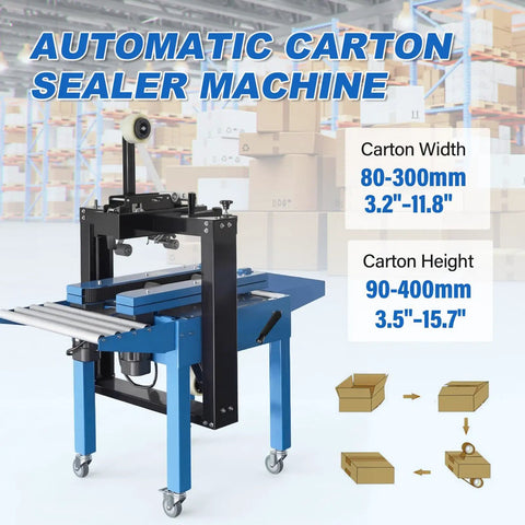 Fully Automatic Carton Sealer for Fast Warehouse Packing And Shipping, 110V Multi Function Tape Dispenser, box width 80-300mm