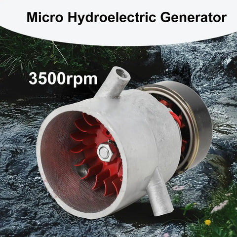 Three-Phase AC Hydro Generator With Three Inlet Portable Water Turbine for Off-Grid, Camping, Emergency Power, 1000W at 220V.