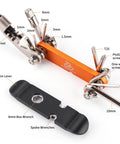 Portable Bicycle Repair Multi Tool With Chain Tool Torx Hex And Screwdriver For Road And Mountain Bikes in Bright Orange