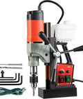 Magnetic Drill Press 1200W Heavy Duty Mag Drill with 40mm Capacity and 13000N Torque for Engineering Steel Structures, Stepless Speed for Drilling Depth Up to 217mm and Throat 157mm, Includes Double Dovetail Guide for Precise Tapping and Drilling