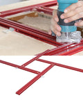 Heavy Duty Adjustable Router Template With 800 Mm Aluminum Guide Rail For Dead Nuts Curved Cuts Versatile Carpenter Jig Kit in use