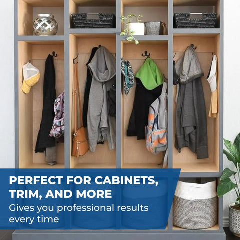 Storage cubby unit with hooks for coats, bags, and baskets, perfect for organizing entryways and providing professional results.