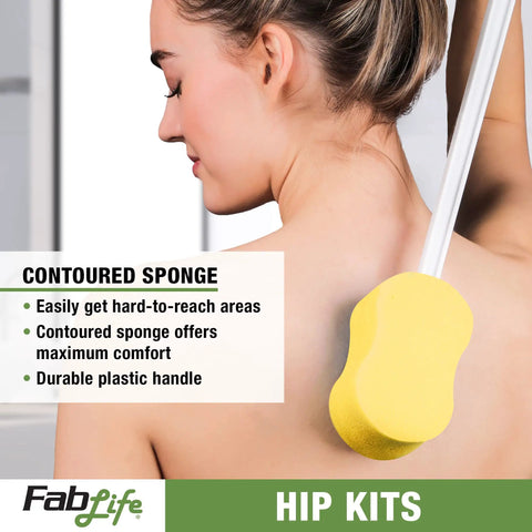 Hip Recovery Essentials Kit For Mobility After Hip Replacement Or Knee And Back Surgery, 26 Inch Reacher, Bath Sponge Stick, Flexible Sock Aid, Shoehorn, Daily Living Aids To Help Reach, Grab, Dress, And Bathe With Ease