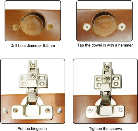 Rock Solid White Plastic Hinge Dowel Insert Kit With Matching Screws 100 Pack Easy Swap Cabinet Drawer Hardware No Sweat Replacement Parts Straight Up Quality For Furniture Repair