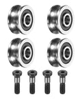 4 Pcs U Groove Bearings 4x13x6mm Rail Ball Bearings Groove Guide Pulley Bearings Steel Replacement For Rail Track Linear Motion Systems In 3D Printing Projects ABEC1, with M4 bolts