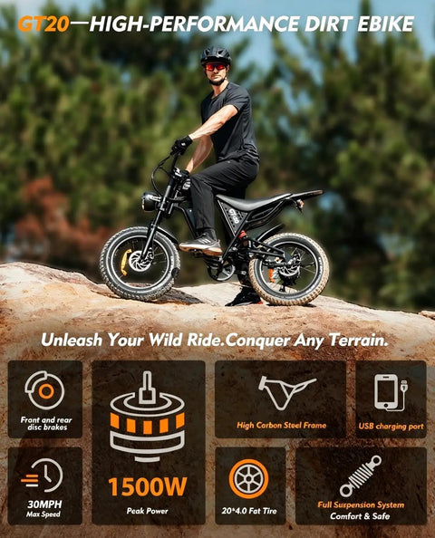 Rider on Powerful 2500 Watt Fat Tire Electric Bike For Adults And Teens With Long Lasting Battery Juice For Up To 90 Miles Range