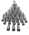 29 Piece R8 Steel Spring Collet Set for CNC Milling Chuck and Lathe Tool Holder arranged in pyramid shape