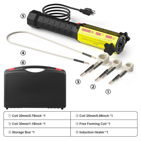 Induction Heater Kit 1000W 110V Handheld Flameless Bolt And Rusty Screw Remover with four coils and portable storage box