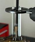 GallopMax 21-in-1 bearing puller set with steel components, threaded screw, and black mounting plate.