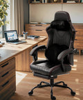 Gaming Chair With Shiatsu Neck Massage And Lumbar Support, High Back Ergonomic Recliner in office setting