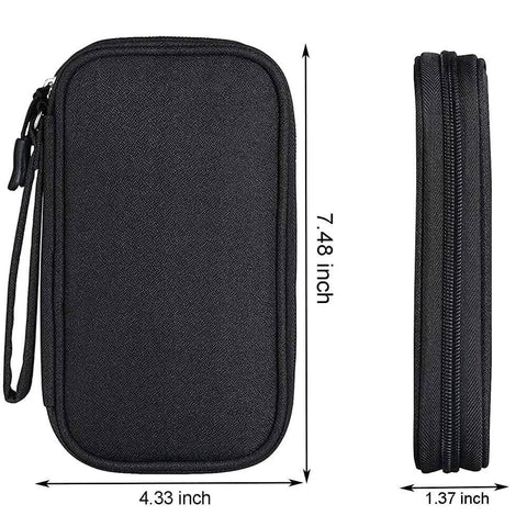 Heavy Duty Workhorse Tech Organizer Pouch 4.33x7.48 inches black waterproof canvas for cords and chargers
