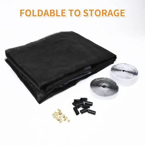 16 By 7 Foot Garage Door Screen For Two Car Garage Super Easy Install With Strong Magnetic Closure Retractable Mesh with accessories