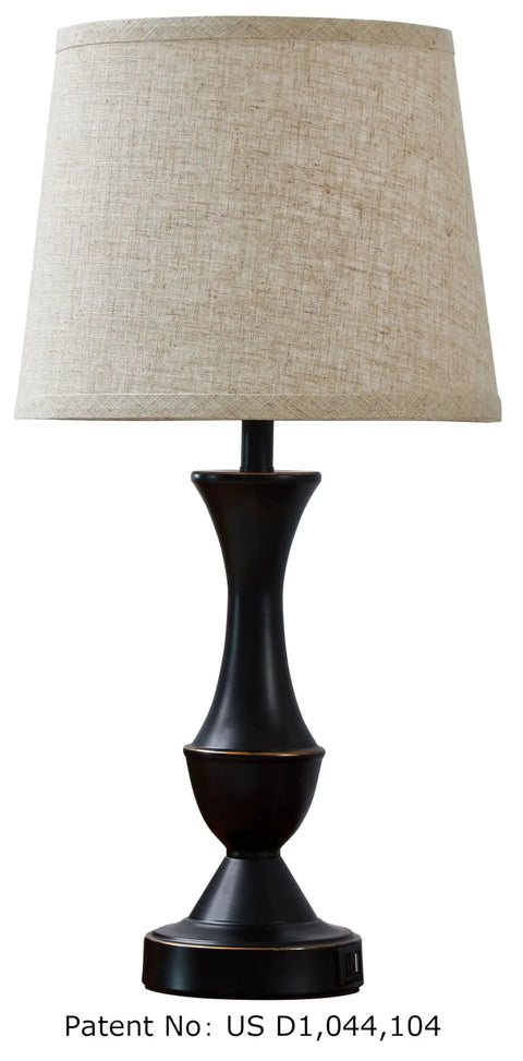 Upgraded 22 Inch Touch Table Lamps Set Of 2 With USB C And USB A Ports Dimmable Nightstand Lamps For Bedroom Living Room Office Black Base With Beige Lampshades Bulbs Included