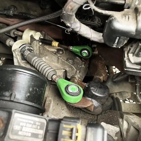 Manual Gearbox Shift Cable Linkage Bushing Kit For Fiat 500 And Ford KA That Eliminates Sloppy Shifting At Both Ends Shifter Lever Repair Replacement Parts Fits Fiat Punto Grande Punto From 2005 To 2018, green nylon bushings