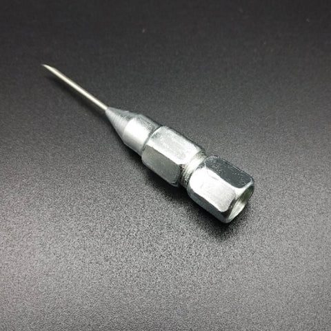 Grease Needle Nozzle Kit Two Piece Leakproof Fittings for precision lubrication sealed bearings on a black background