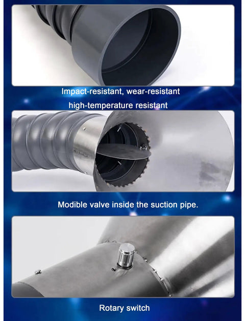 Flexible Fume Extractor Arm With Three Sixty Degree Hood For Quick Smoke And Dust Removal In Workshops crafted in high temp plastic featuring rotary switch.