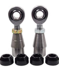 Beefed-Up 7/16 Inch Panhard Bar Kit With Chrome Moly 4130 Shaft, Left And Right Hand Rod Ends, Four Cone Rod Ends, 7/16-20 Threads, Teflon Kevlar Race Bearings, 1045 Bung Steel Construction. two rod ends and four cone inserts