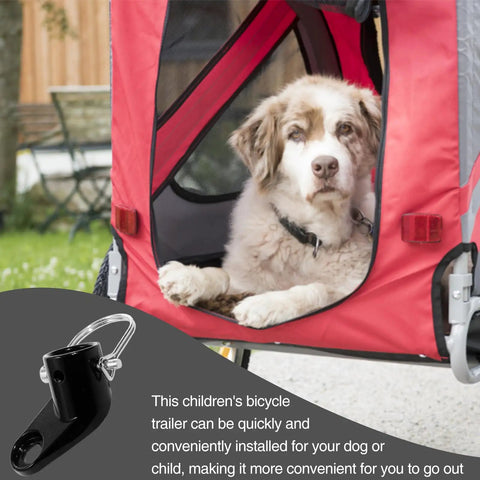 Bike Trailer Hitch Coupler Attachments For Most Bikes And Trailers Aftermarket Replacement For Bicycle Carriers Built Tough Safe And Durable Easy Install Wide Compatibility With Many Brands, dog in red bike trailer
