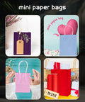 Mini Gift Bags With Handles Dope Bulk Set Of 24 In 24 Colors 4.5 By 2.5 By 6 Inches For Party Favors And Small Gifts Made From Recycled Kraft Paper Eco Friendly Durable For Craft Projects Great Value displayed in various colors and settings