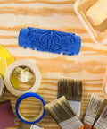 Pro-Level Rubber Texture Paint Roller For Walls And Ceilings DIY Decor Game Changer durable rubber roller surrounded by painting tools