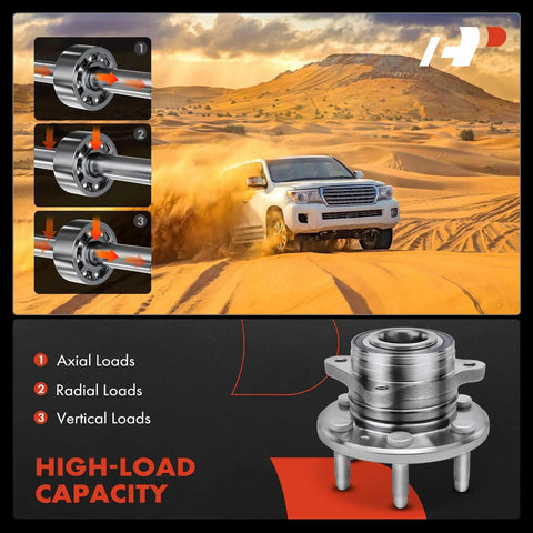 Two Front Wheel Bearing And Hub Assembly Set For Chevrolet Colorado 2015-2022 And GMC Canyon 2015-2022 with high load capacity