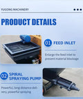 Awesome Portable Cement Mortar Plaster Spraying Machine For Wall Stucco, showing enlarged feed inlet and spiral spraying pump.