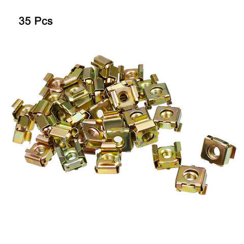 Heavy Duty M5 Cage Nuts 35 Pack Zinc Plated Steel With Bronze Tone Engineered For Server Racks And IT Cabinets Snap Lock Install Anticorrosion Rack Hardware Built Different Kit