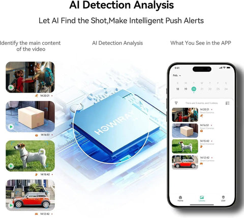 AI Detection Analysis features of Solar Wireless Outdoor Security Camera Set 2 Pack Battery Powered WiFi Cameras With AI Motion Detection
