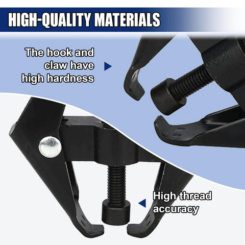 Close-up of Heavy Duty Battery Terminal And Wiper Arm Puller showing hook, claw, and high thread accuracy for automotive use.