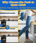 Push To Open Drawer Latch 6 Pack Heavy Duty Magnetic Cabinet Latches For Large Doors No Knobs Press To Open
