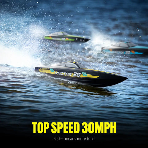 High Speed RC Boat For Pool And Lake, 2.4GHz Remote Control With Water Cooling System racing on water surface