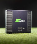 Front view of the ST Max Launch Monitor And Protective Shield Bundle For Indoor Golf Simulators on green surface
