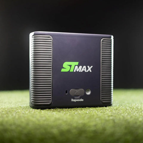 Top Notch Golf Launch Monitor With Core Software Membership For Real Deal Practice on grass, front view