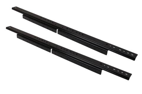 Hella Sturdy Steel Table Extension Brackets With Smooth Glide Rollers, black heavy-duty sliders for adjustable table setups.