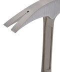 Close-up of the claw head of Forged Steel Claw Hammer 20 Oz Workhorse With ProTouch Grip For Comfort and Less Hand Fatigue.