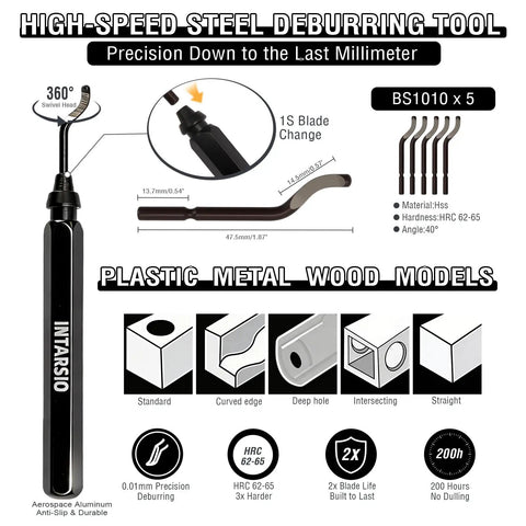 52 Piece 3D Printer Tools Kit For FDM And SLA Printers With Deburring Tool nozzles designed for precision deburring in metal and plastic.