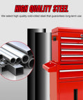 Beefed Up Rolling 5 Drawer Tool Chest With Locking Drawers, Removable Top Tool Box, Large Bottom Cabinet, Heavy Duty Metal