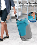 Heavy Duty Commercial Dehumidifier With Built In Pump, portable with wheels for ease of use in warehouses and factories.