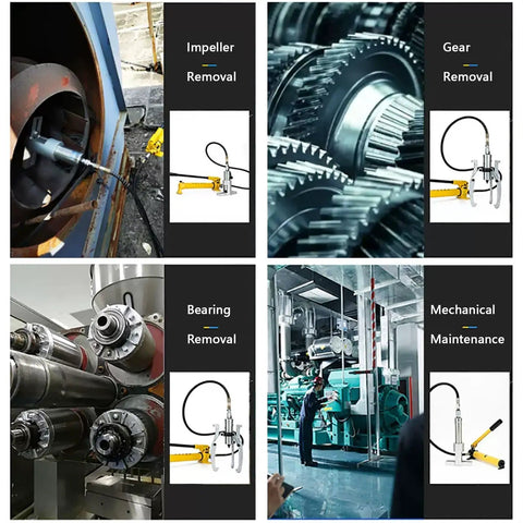 Badass Heavy Duty Hydraulic Gear Puller With Hand Pump For Two Or Three Jaw Bearing Extractor and Pulley Separator in use for gear removal.