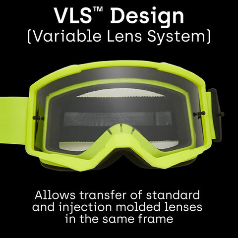 Top Shelf Dirt Bike Goggles Featuring Vls Interchangeable Lens System With Fleece Lined Triple Layer Foam And Scratch Resistant Lexan Lens Plus Third Tear Off Post For Sick Trail Visibility