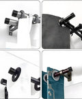 Heavy Duty Black Curtain Rod End Caps For One Point One Inch Diameter Rods Roman Head Finial Ends Metal Seals Set Of Four For Sleek Modern Window Decor And Easy Install, black metal rod ends on curtains