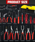 38 Piece Automotive Hose Clamp Pliers Set Plus Fuel Line Disconnect Toolkit displayed with tool sizes and a toolbox