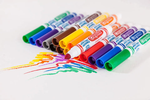 Ultimate Washable Broad Line Marker Haul 40 Pieces Assorted Brilliant Shades Kid Friendly Art Bundle on white paper.