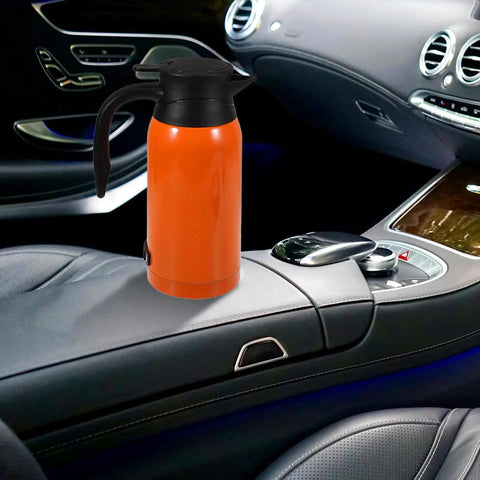 Heavy Duty 1000Ml Stainless Steel Car Electric Kettle And Water Heater Making Hot Stuff Gotta Have On The Fly With Thermal Lock For Long Haul Drivers on car console.