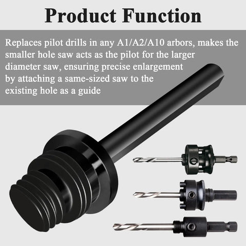 Two Pack Hole Saw Arbor Adapter For A1 A2 A10 Arbors Fits Removal Pilot Bit Enlarging Holes Made Easy Pro Grade Display