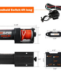 3000 Lb Electric Winch For ATV UTV Boat Trailer With Synthetic Rope 12V DC Off Road Towing Winch Wireless Remote And Mounting Bracket