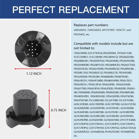 240328203 Refrigerator Door Hinge Bearing Replacement For Frigidaire And Electrolux, Smooth Pivot For Door Hinge Pin, Plug And Play Install, Durable OEM Style Part For Fridge Door Mechanism, black 1.12-inch hinge bearing