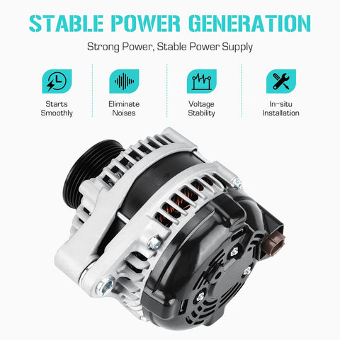 Alternator For Honda 3.5L V6 Pilot 2012 2013 2014 2015 Odyssey 2011 2012 2013 Ridgeline 2012 2013 2014 12V 130 Amp Beefy