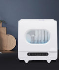 Pretty Sweet Compact Countertop Dishwasher Featuring 1200W Power Plus Twelve 360 Degree Spin Jets That Scrub Your Mess Straight Up Fast Ideal For Apartments Rvs And Busy Households with clear view of inner glass housing and control panel.