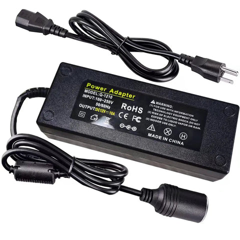 High Output AC To DC Converter 100V To 240V To 12V 10 Amp 120 Watt Plug And Play Power Adapter with 7.5 foot cable.